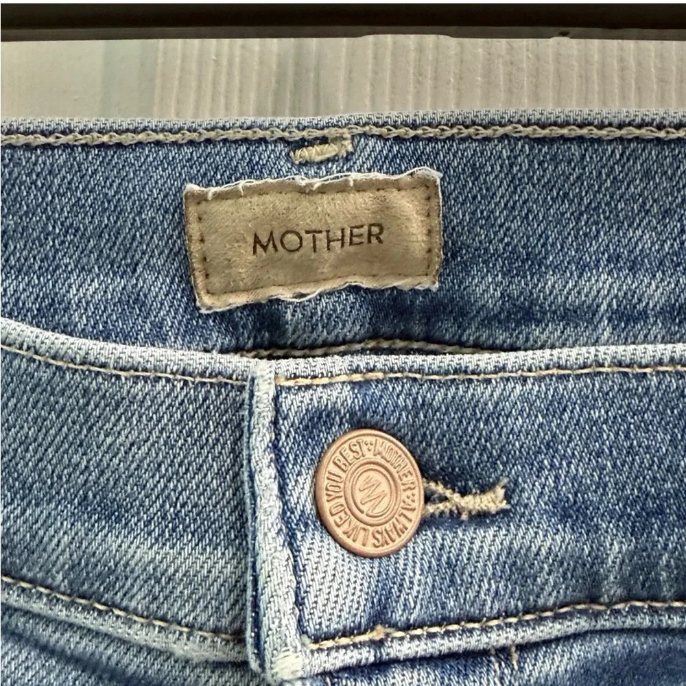 Mother Womens Size 28 The Mid Rise Dazzler Ankle Fray Riding the Cliffside Jeans - Picture 5 of 11